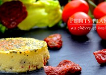Petits flans au chèvre et basilic