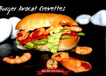 Burger avocat crevettes