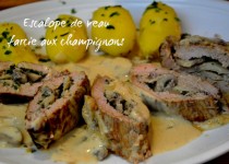 Escalope de veau, farcie aux champignons