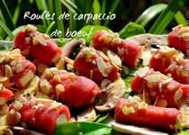 Roulés de carpaccio de boeuf