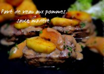 Pavé de veau aux pommes sauce madère