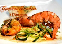 Gambas flambées à l’Armagnac