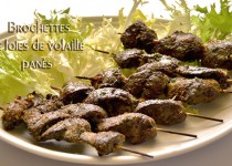 Brochettes de foies de volaille panés