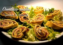 Omelette roulée jambon et fromage