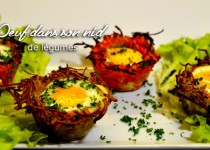 Oeuf dans son nid de légumes