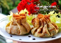 Aumônières au jambon et champignons
