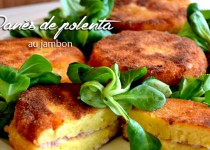 Panés de polenta au jambon