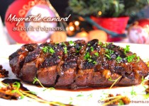 Magret de canard au confit d’oignons.