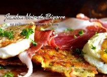 Jambon noir de Bigorre sur paillasson de pommes de terre