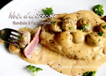 Noix d’entrecôte flambée à l’armagnac