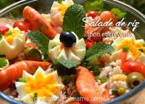 Salade de riz au thon et crevettes