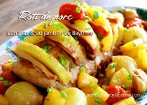 Rôti de porc à l’ananas et au jambon de Bayonne