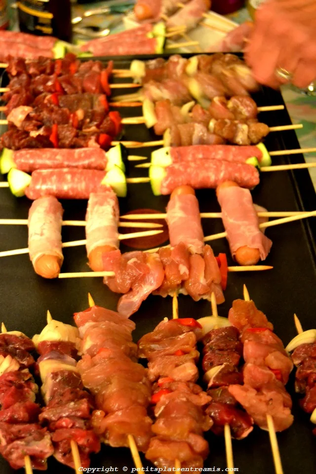 Cuisson brochettes sur plancha