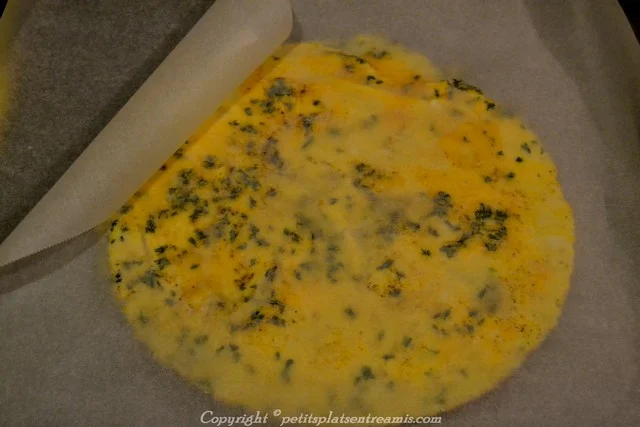 omelette sous feuille sulfurisée