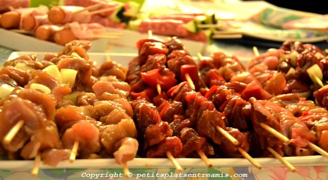préparation brochettes