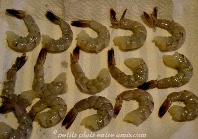 crevettes crues épluchées