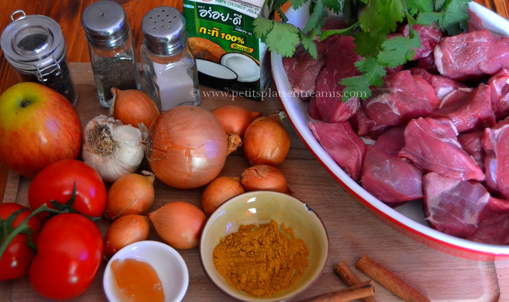 ingrédients pour curry d'agneau