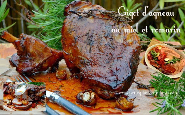 gigot d'agneau au miel et romarin