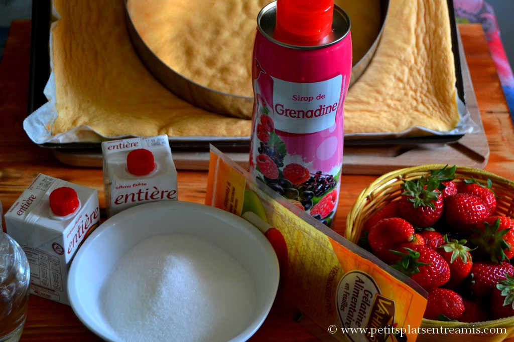 ingrédients pour bavarois aux fraises