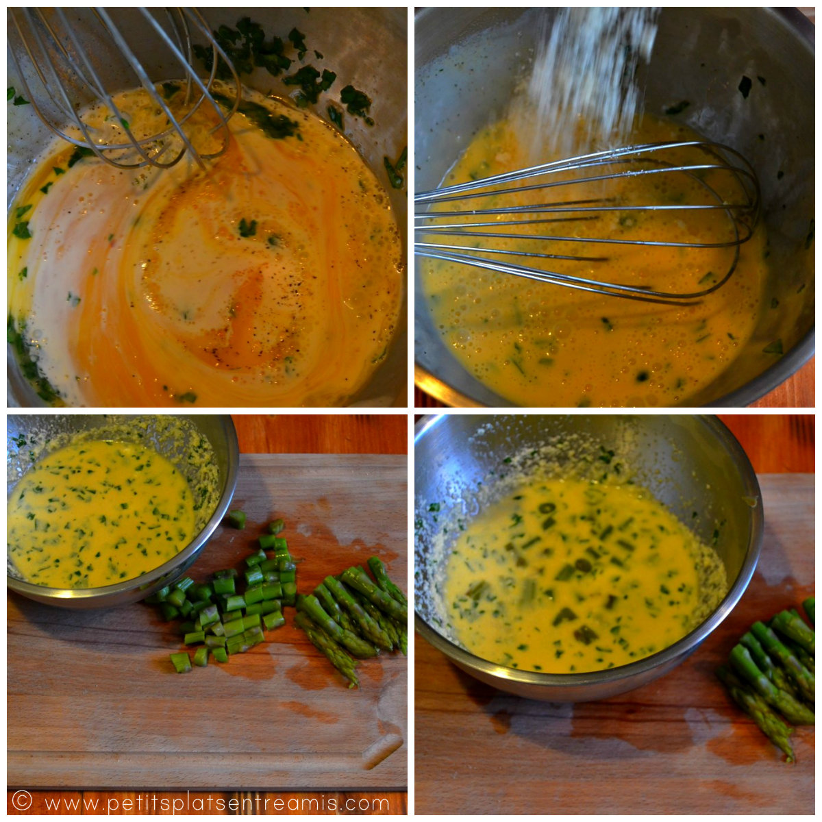 préparation de l'omelette