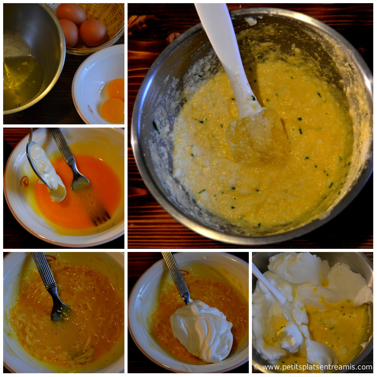 préparation omelette soufflée au fromage