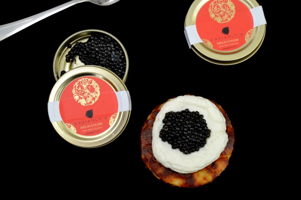 présentation médaillon de Pompadour au caviar