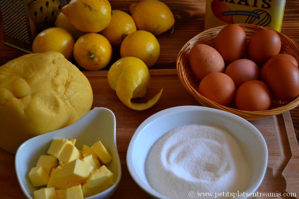 Ingrédients pour tarte au citron meringuée