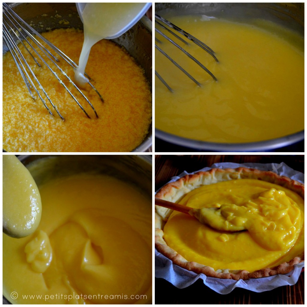 préparation de la crème au citron