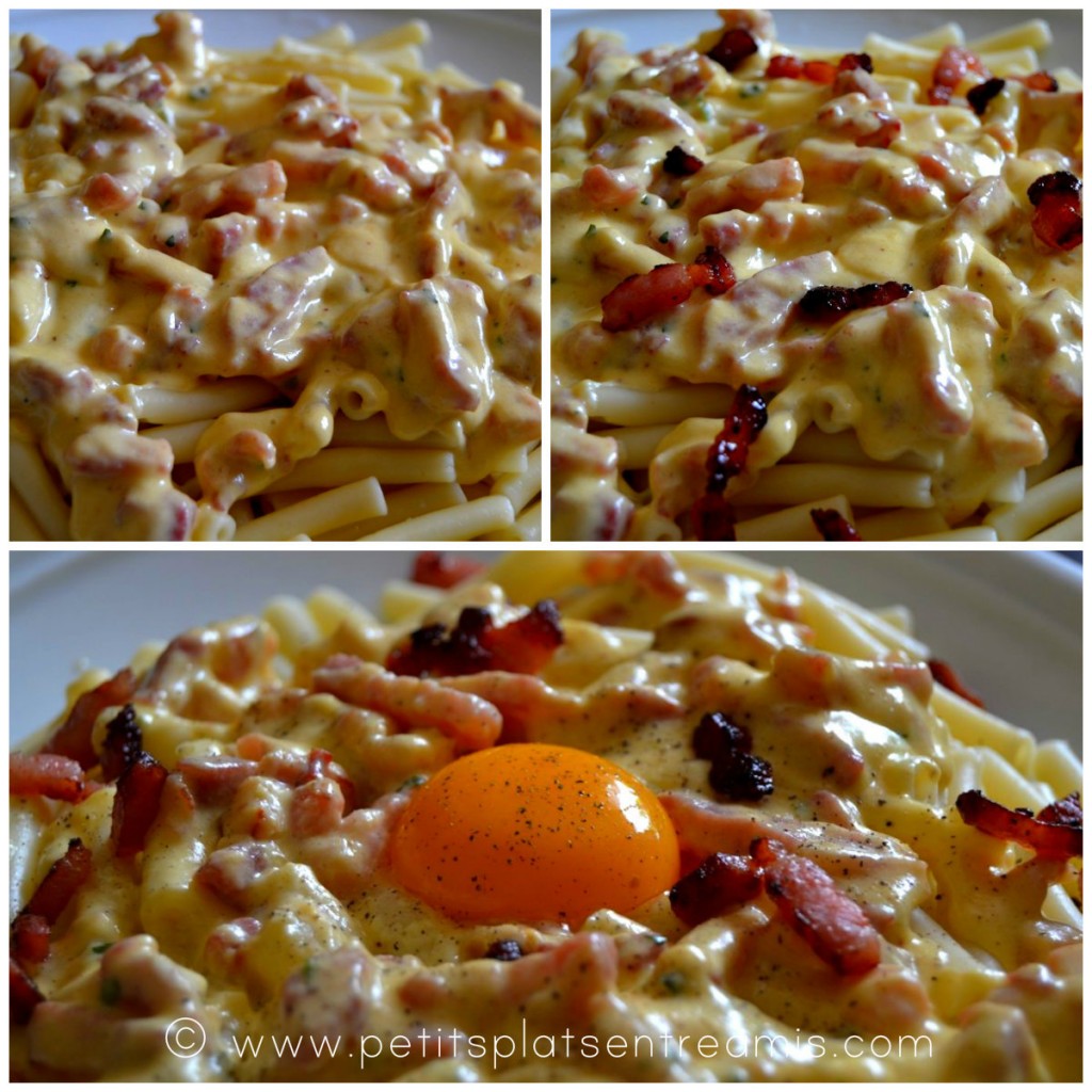 préparation des pâtes façon carbonara