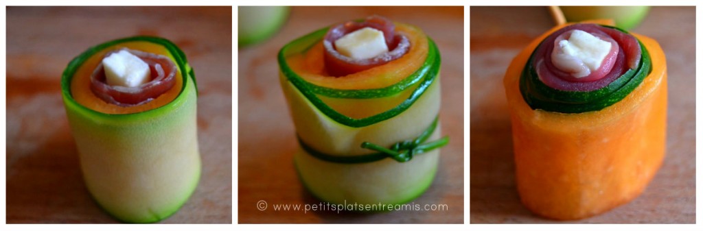 roulés melon courgette