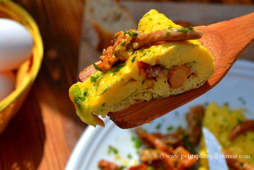 bouchée d'omelette aux girolles