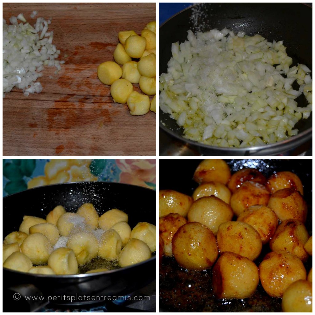 pommes et oignons caramélisés