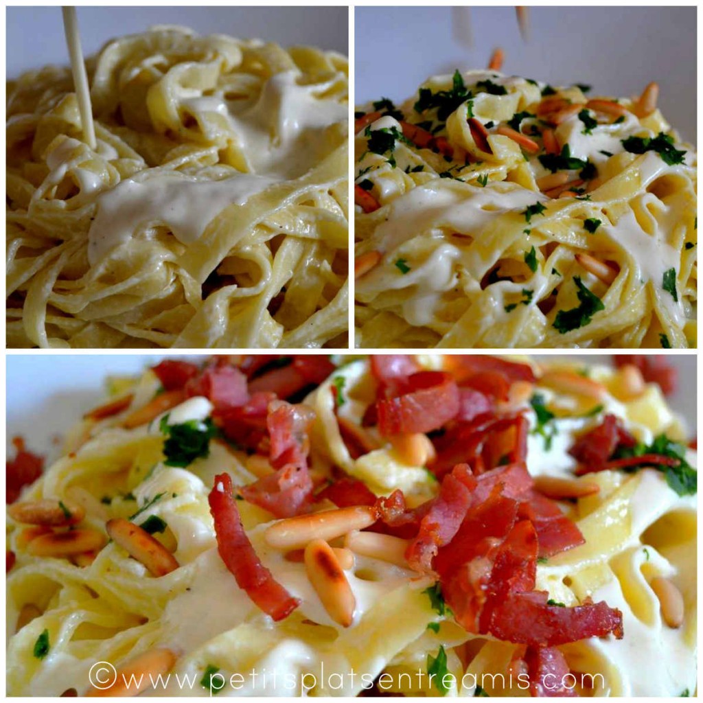 montage de l'assiette de tagliatelles