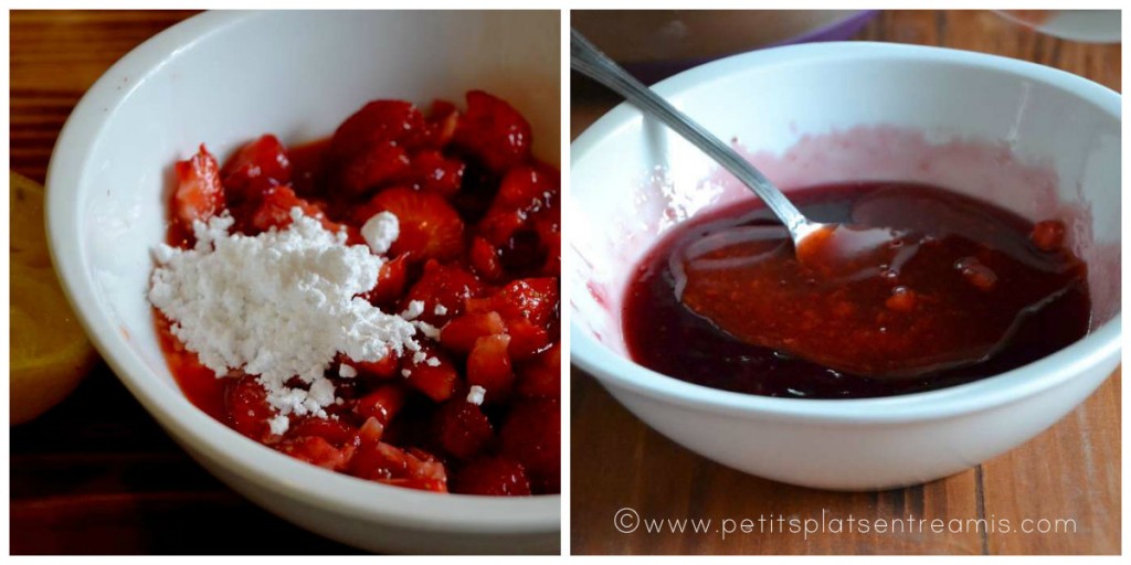 préparation coulis de fraises