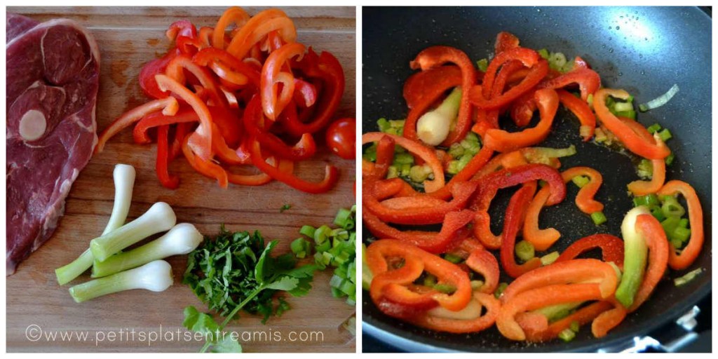 préparation des légumes pour tranches de gigot