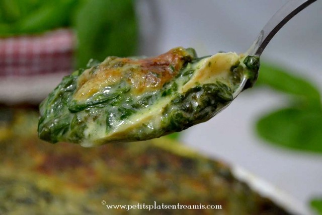 bouchée de gratin de poisson aux épinards