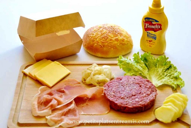 ingrédients pour hamburger au fromage de savoie