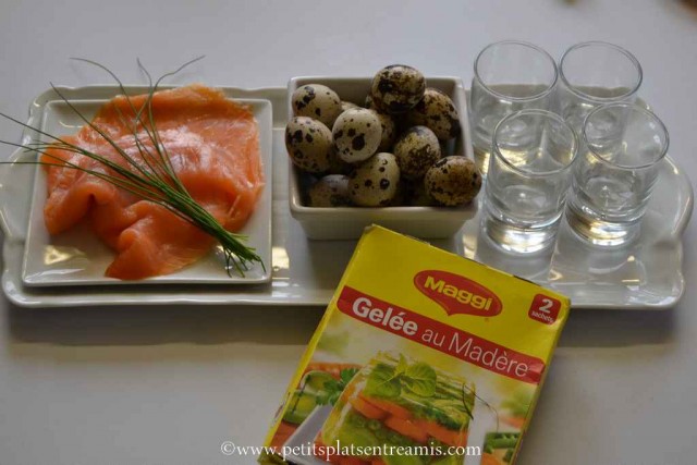 ingrédients pour oeuf de caille en verrine