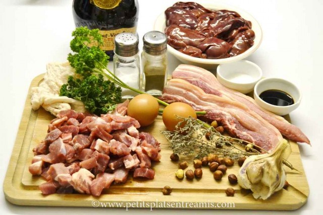 ingrédients pour terrine de foies de volailles