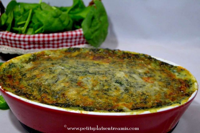 plat de gratin de poisson aux épinards