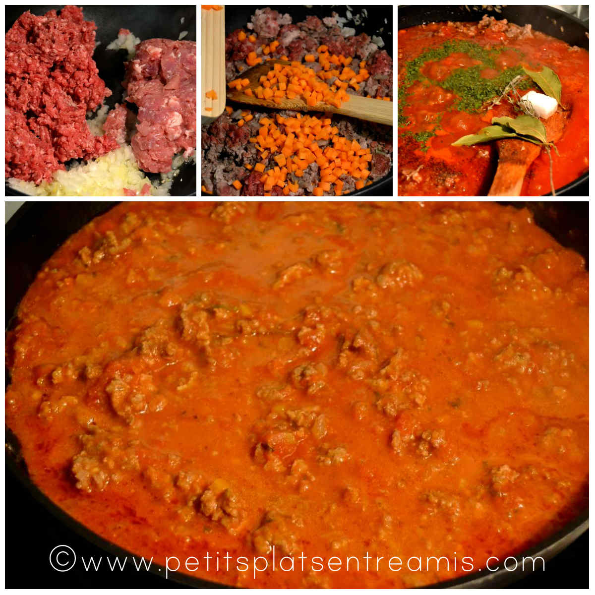 préparation de la bolognaise