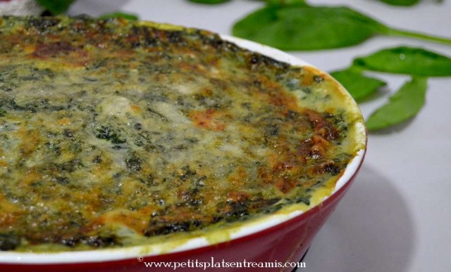 présentation gratin de poisson aux épinard