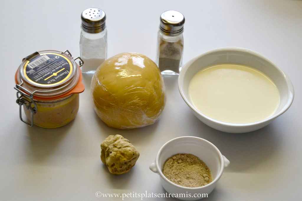 ingrédients pour ravioles au foie gras & truffe blanche