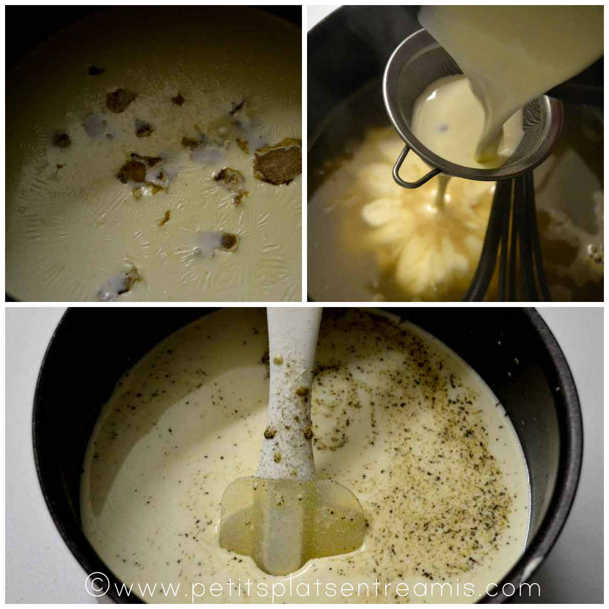préparation de la crème aux truffes blanches