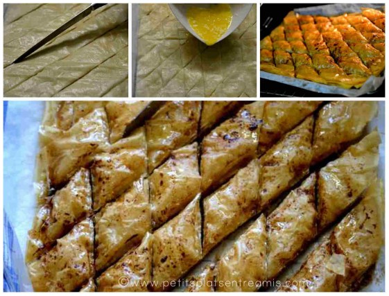 découpe et cuisson des baklavas