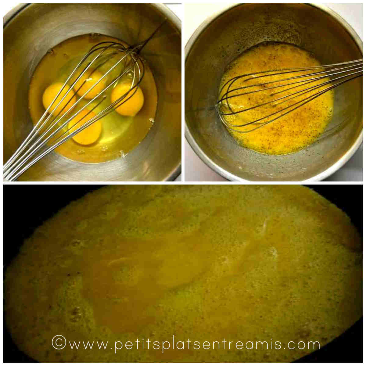 préparation de l'omelette roulée