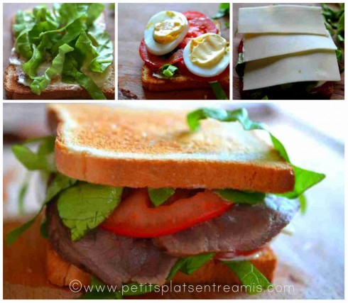 montage du sandwich rosbif