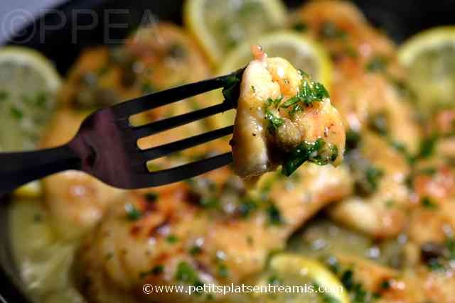 bouchée de piccata de poulet