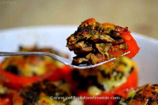 bouchée de tomates farcies aux champignons