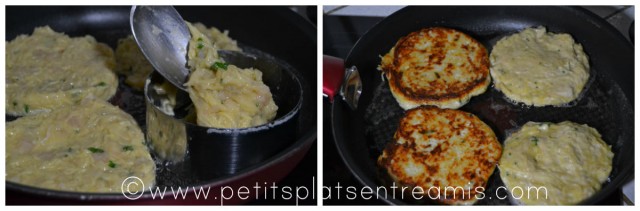 cuisson galettes de pommes de terre et poulet